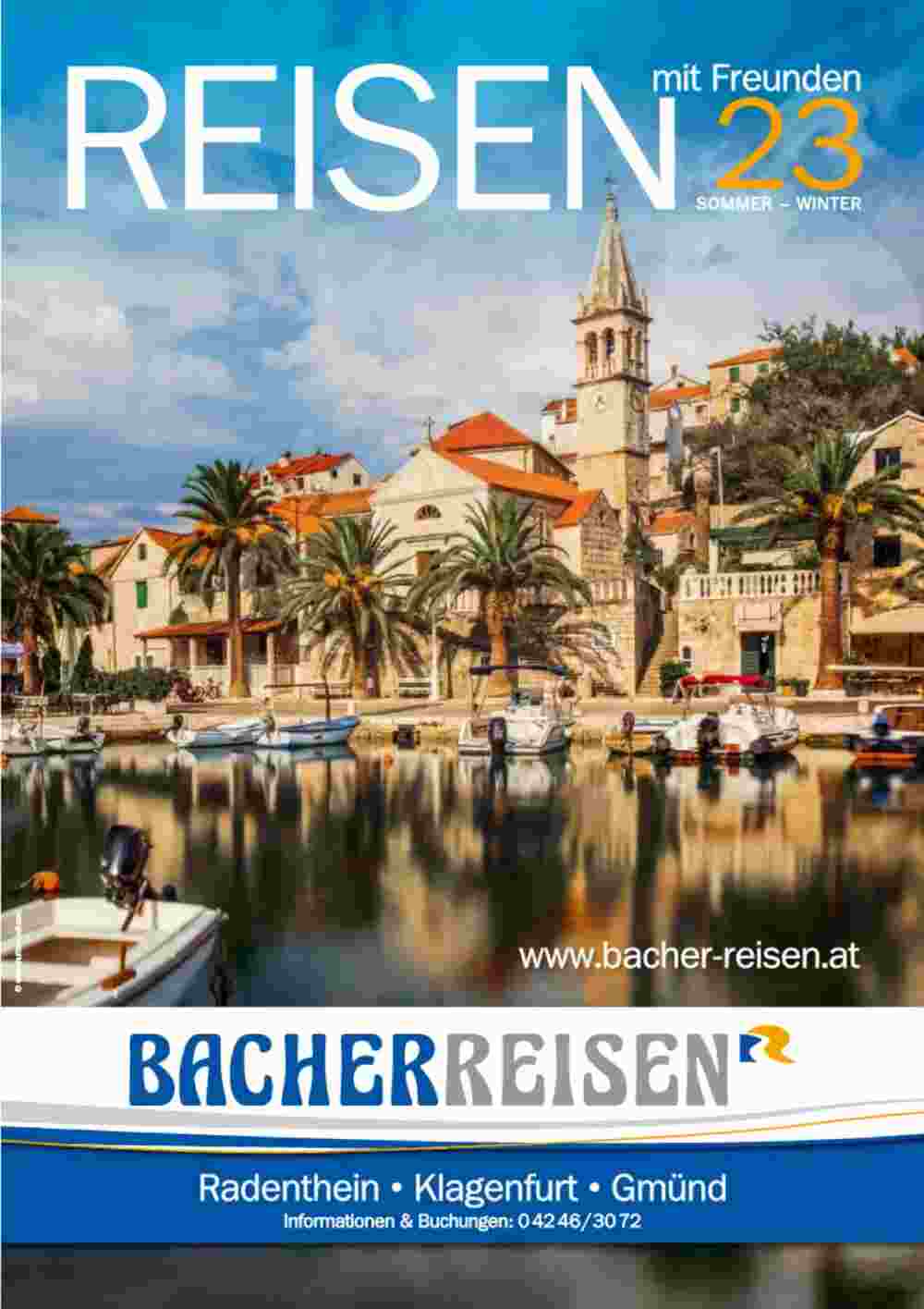 Bacher Reisen Flugblatt (ab 01.06.2023) - Angebote und Prospekt - Seite 1