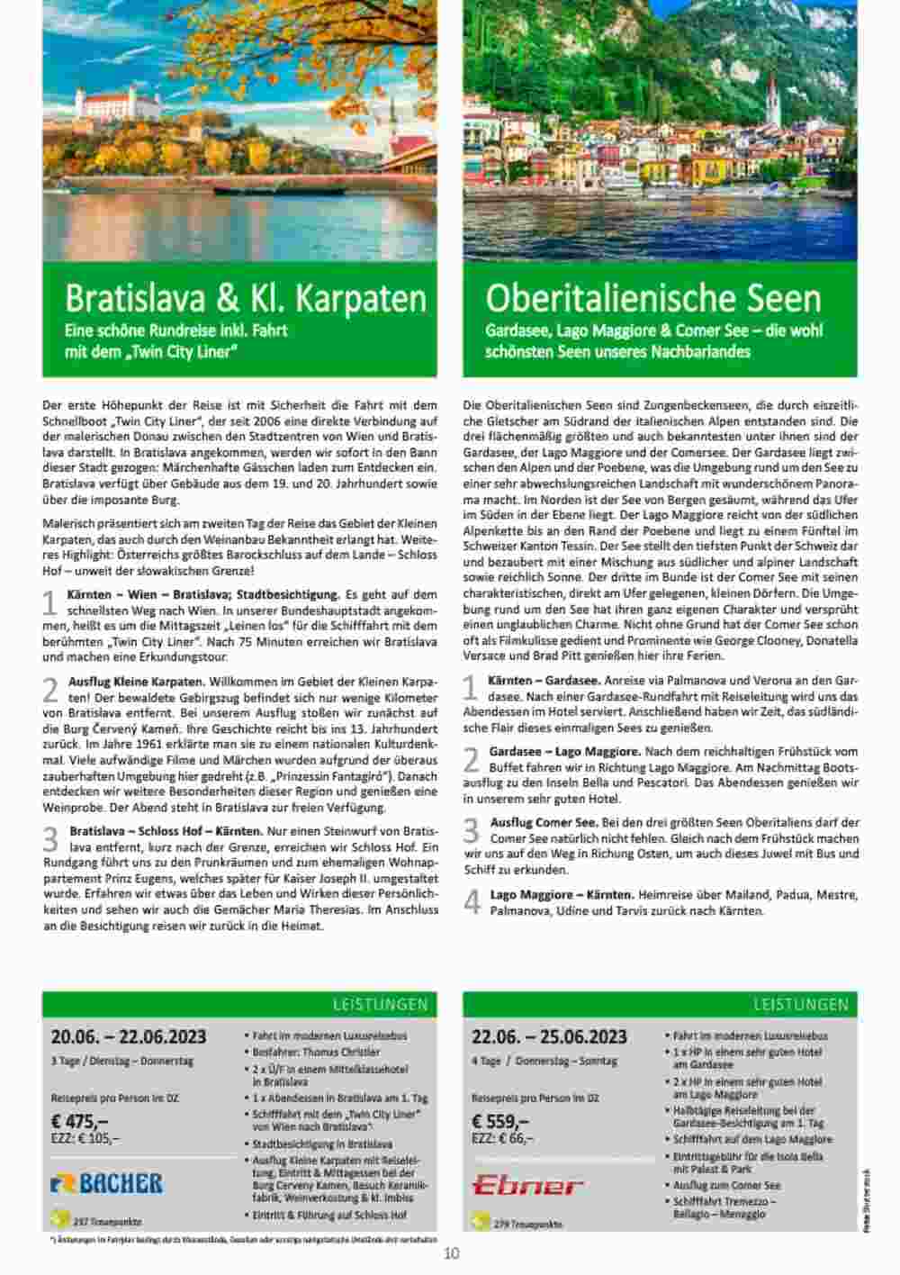 Bacher Reisen Flugblatt (ab 01.06.2023) - Angebote und Prospekt - Seite 10