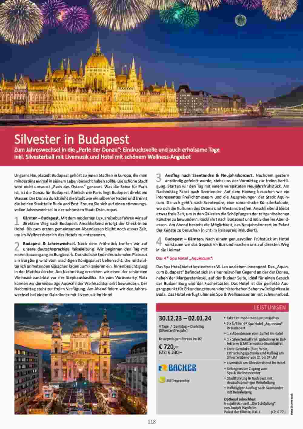 Bacher Reisen Flugblatt (ab 01.06.2023) - Angebote und Prospekt - Seite 118