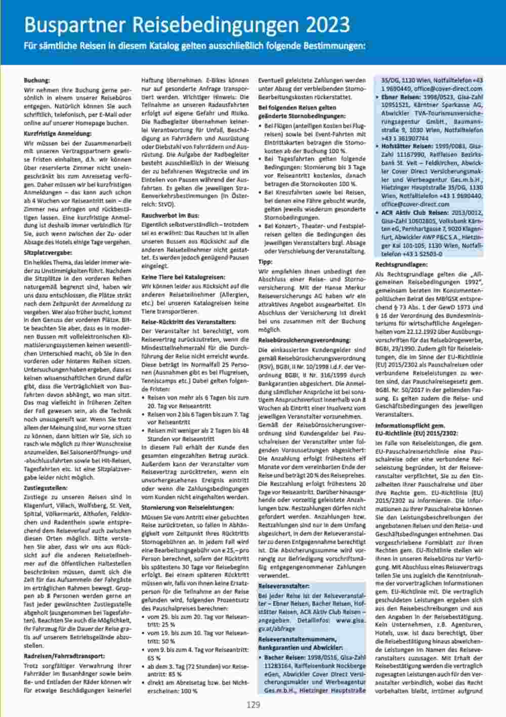 Bacher Reisen Flugblatt (ab 01.06.2023) - Angebote und Prospekt - Seite 129