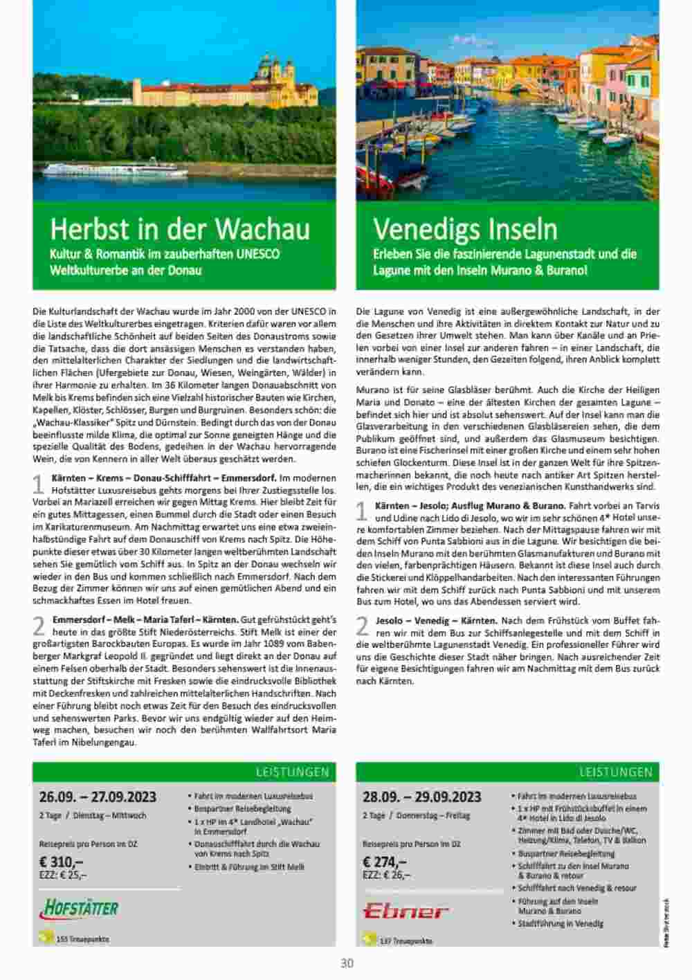 Bacher Reisen Flugblatt (ab 01.06.2023) - Angebote und Prospekt - Seite 30