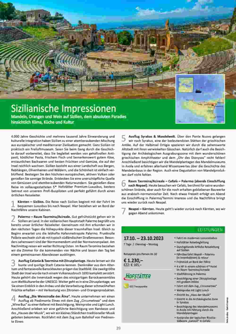 Bacher Reisen Flugblatt (ab 01.06.2023) - Angebote und Prospekt - Seite 39