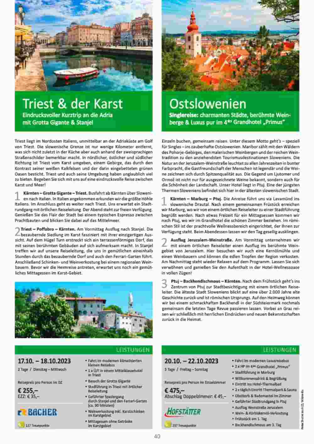 Bacher Reisen Flugblatt (ab 01.06.2023) - Angebote und Prospekt - Seite 40