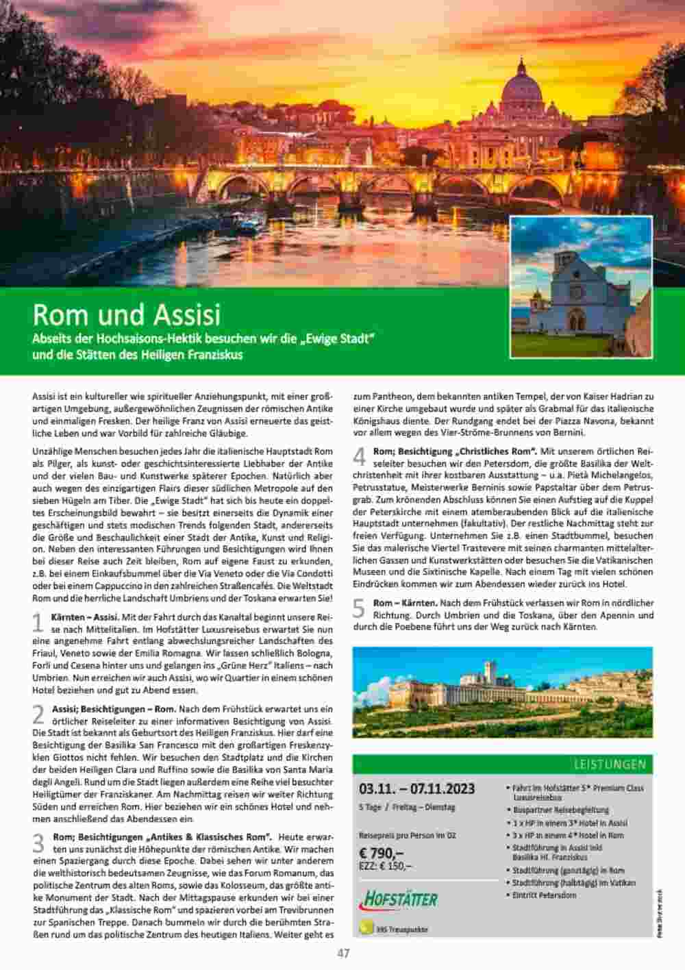 Bacher Reisen Flugblatt (ab 01.06.2023) - Angebote und Prospekt - Seite 47