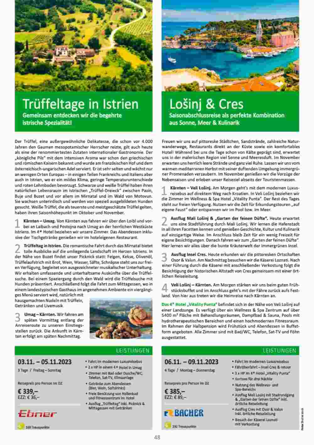 Bacher Reisen Flugblatt (ab 01.06.2023) - Angebote und Prospekt - Seite 48