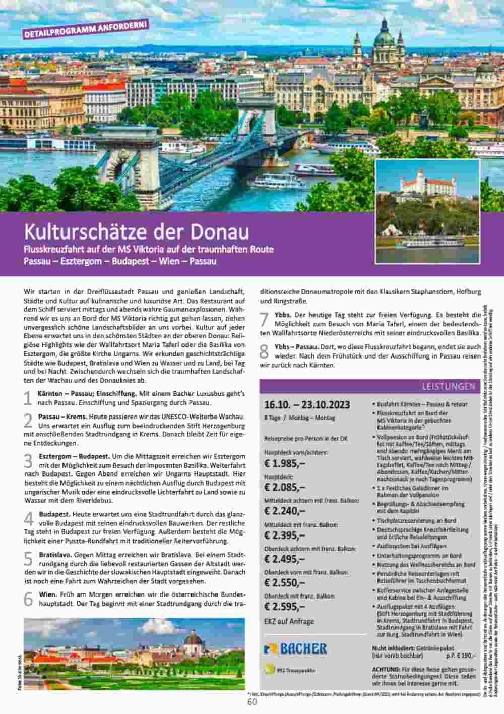 Bacher Reisen Flugblatt (ab 01.06.2023) - Angebote und Prospekt - Seite 60