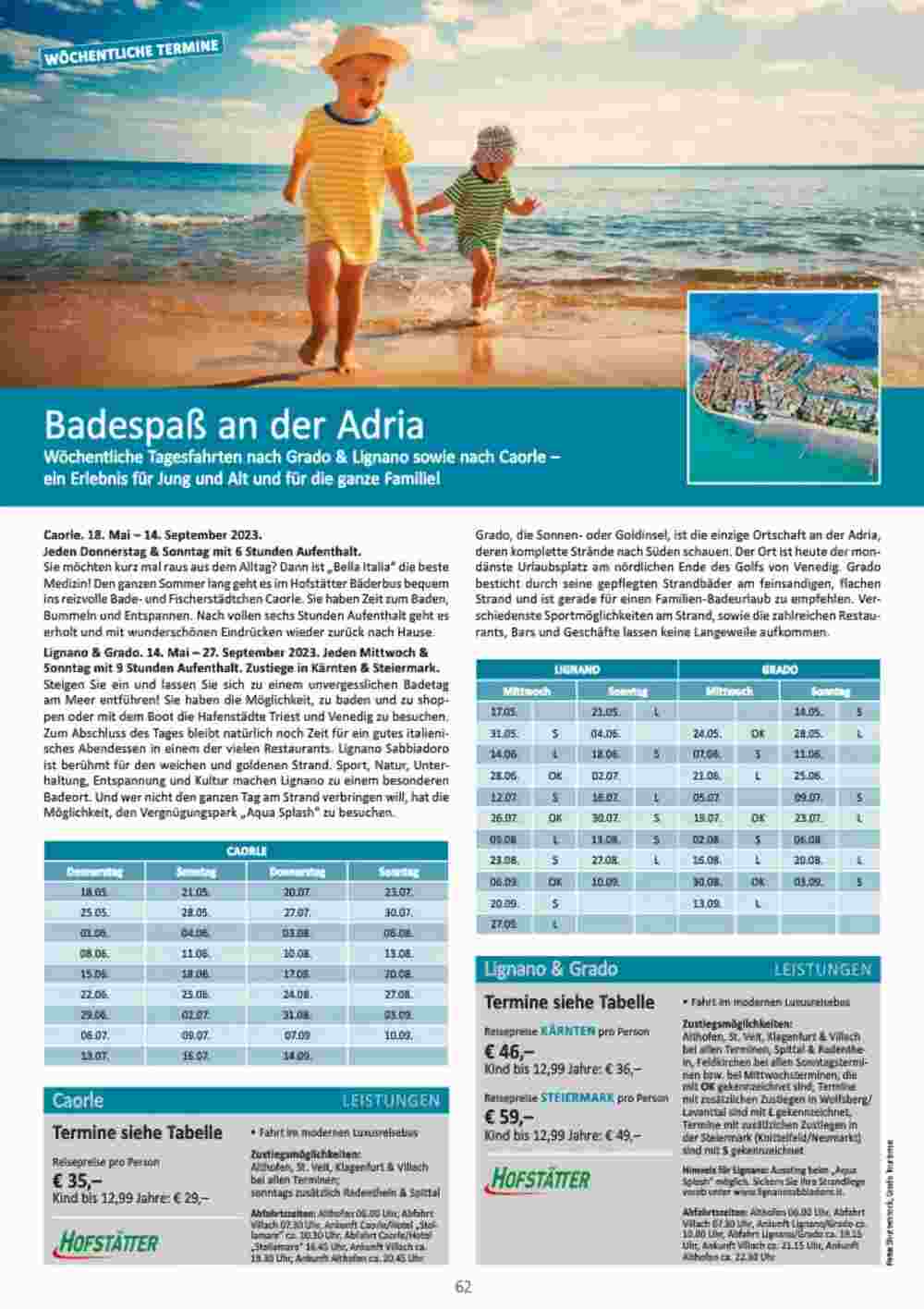 Bacher Reisen Flugblatt (ab 01.06.2023) - Angebote und Prospekt - Seite 62