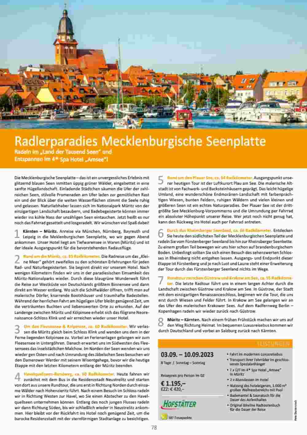 Bacher Reisen Flugblatt (ab 01.06.2023) - Angebote und Prospekt - Seite 78