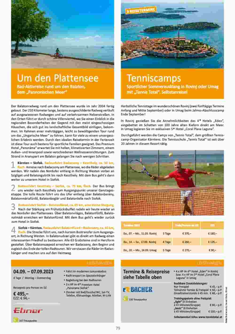 Bacher Reisen Flugblatt (ab 01.06.2023) - Angebote und Prospekt - Seite 79