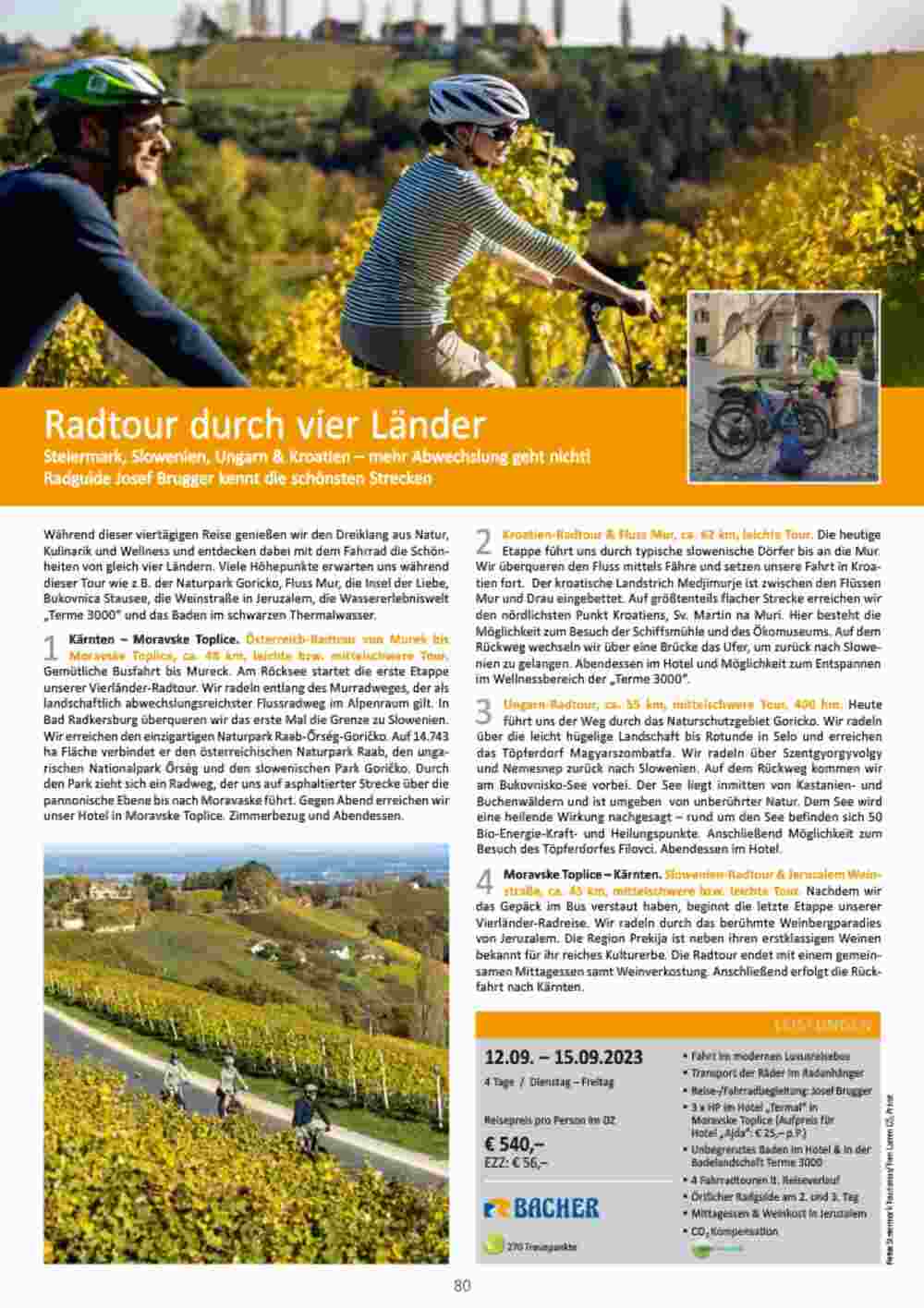 Bacher Reisen Flugblatt (ab 01.06.2023) - Angebote und Prospekt - Seite 80