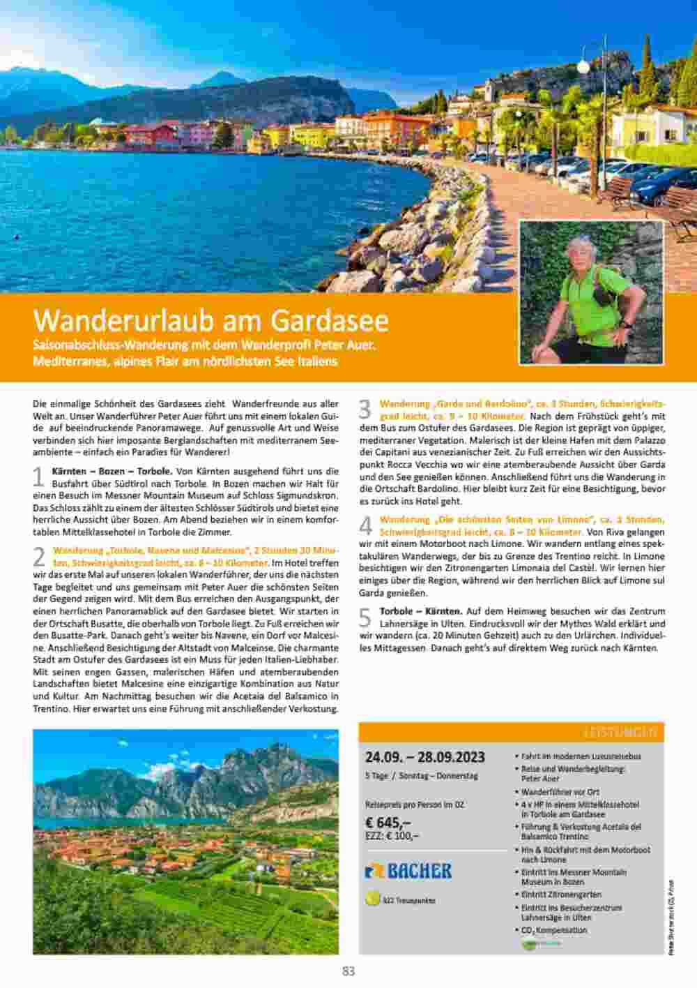 Bacher Reisen Flugblatt (ab 01.06.2023) - Angebote und Prospekt - Seite 83