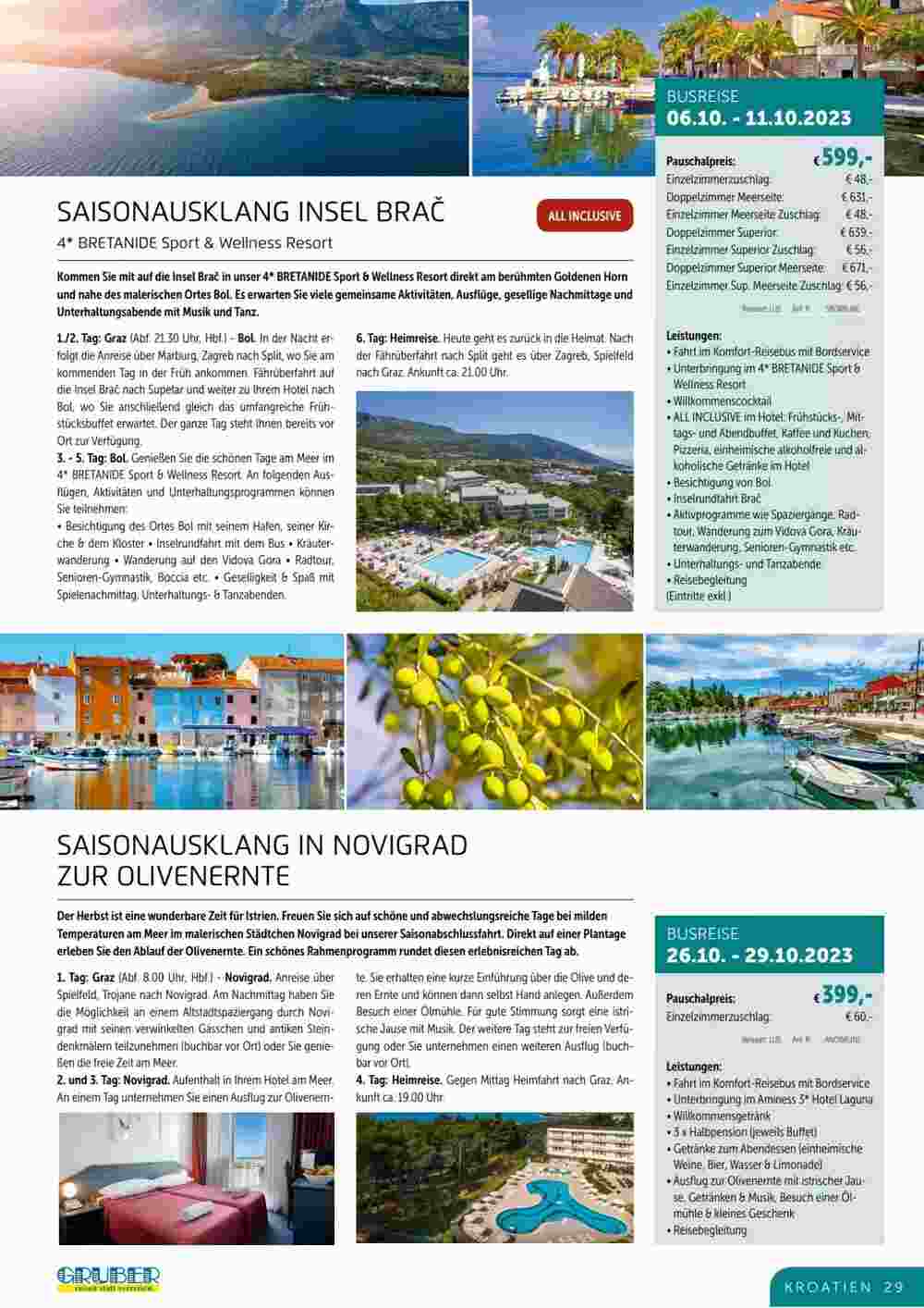 Gruber Reisen Flugblatt (ab 28.07.2023) - Angebote und Prospekt - Seite 29