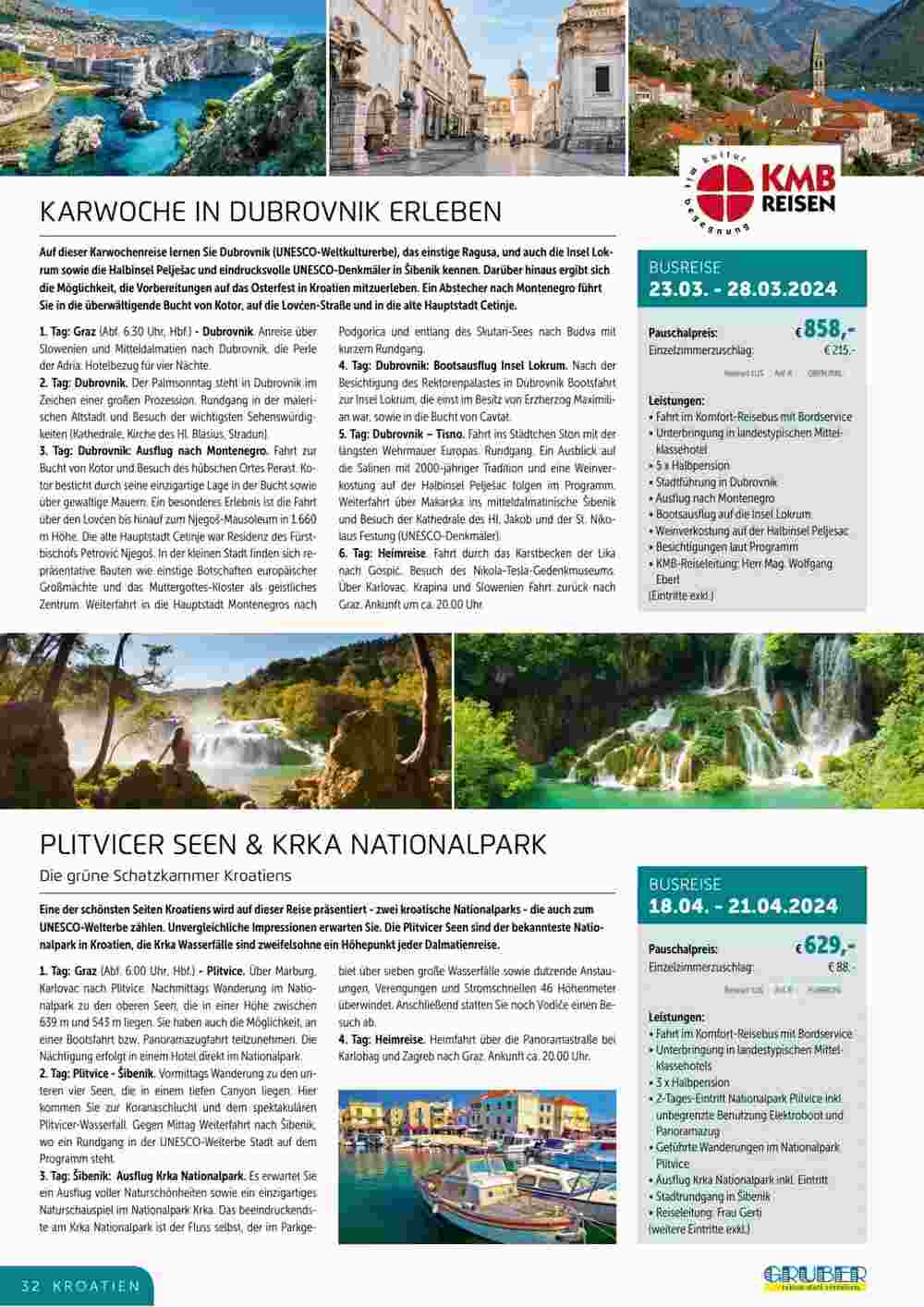 Gruber Reisen Flugblatt (ab 28.07.2023) - Angebote und Prospekt - Seite 32