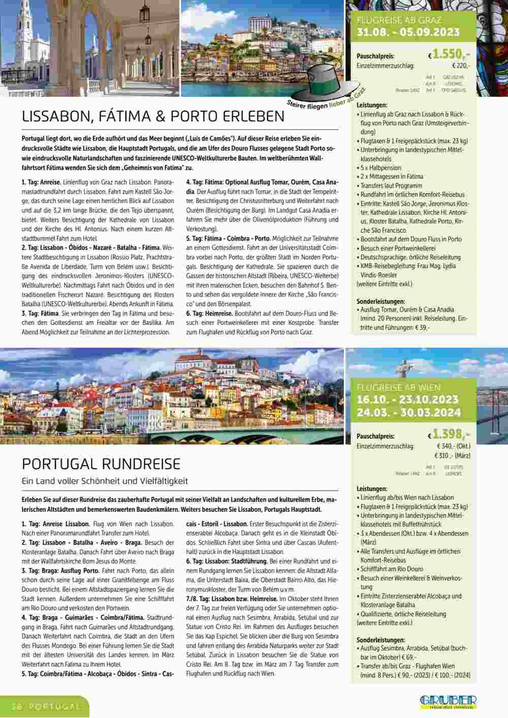 Gruber Reisen Flugblatt (ab 28.07.2023) - Angebote und Prospekt - Seite 38