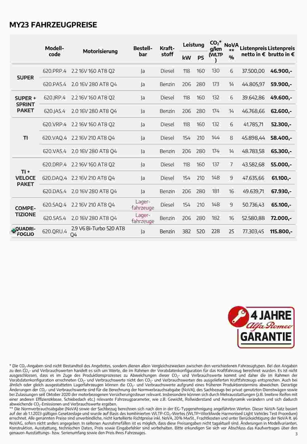 Alfa Romeo Flugblatt (ab 02.08.2023) - Angebote und Prospekt - Seite 3