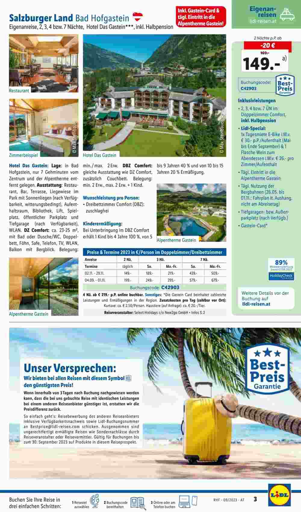 Lidl Reisen Flugblatt (ab 29.08.2023) - Angebote und Prospekt - Seite 3