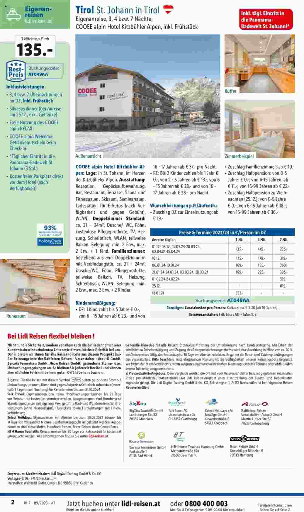 Lidl Reisen Flugblatt (ab 30.08.2023) - Angebote und Prospekt - Seite 2