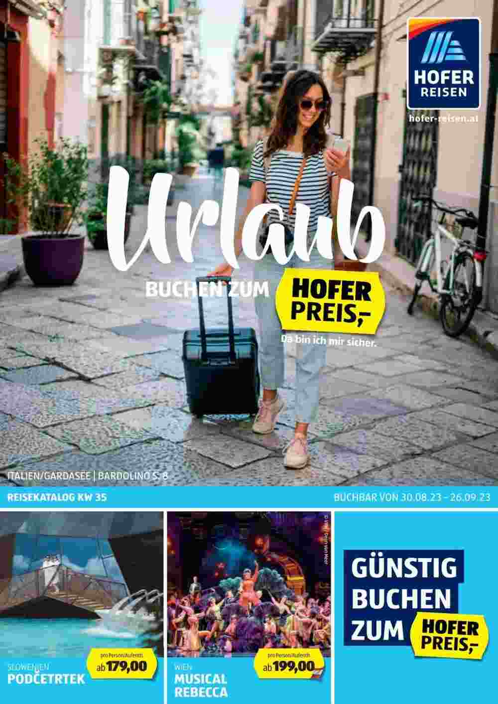 Hofer Reisen Flugblatt (ab 30.08.2023) - Angebote und Prospekt - Seite 1