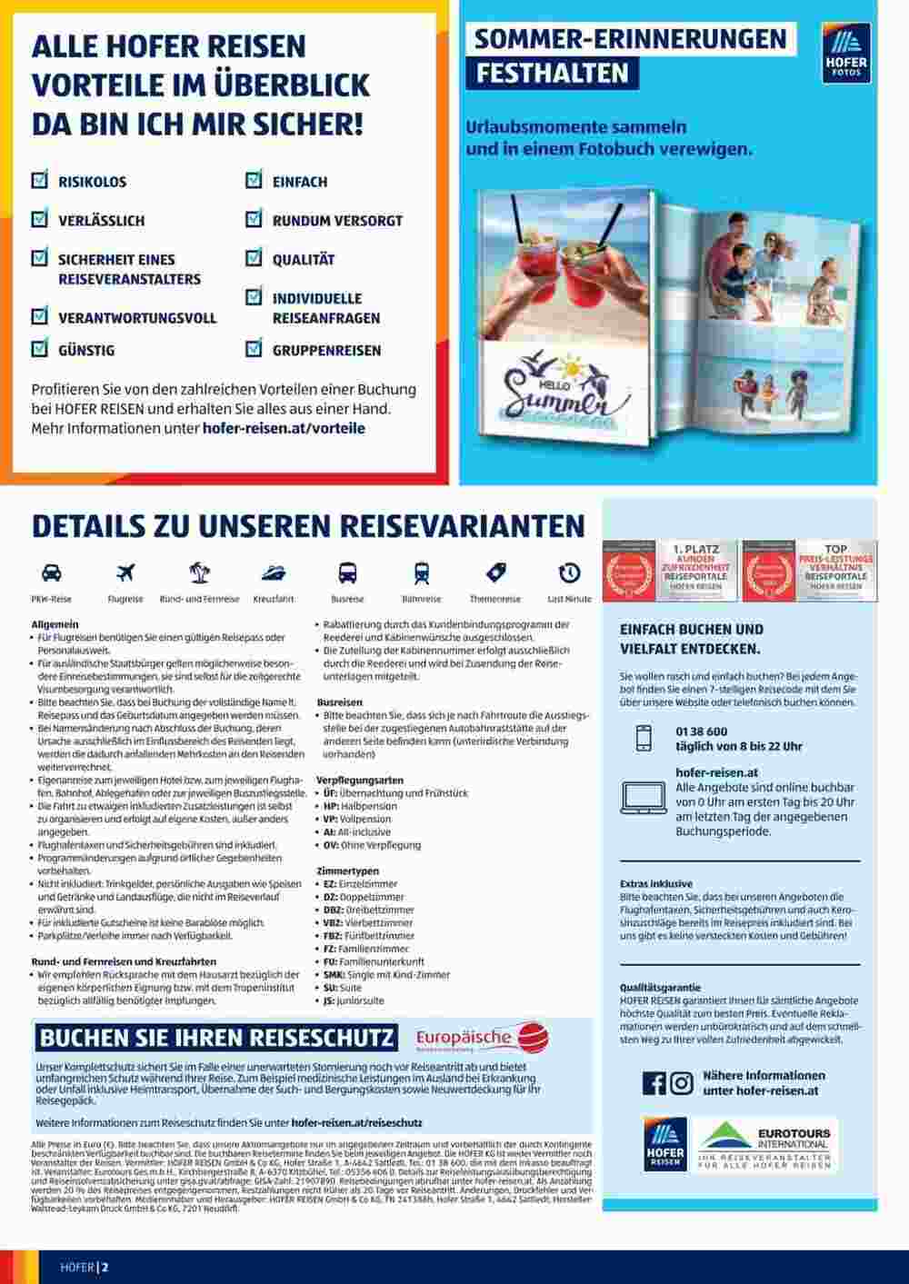 Hofer Reisen Flugblatt (ab 30.08.2023) - Angebote und Prospekt - Seite 2