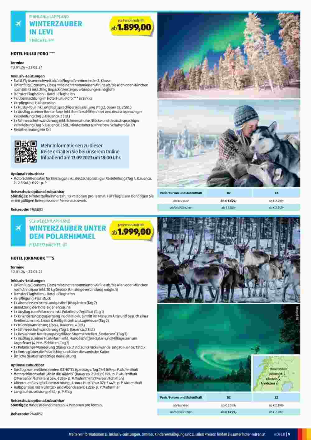 Hofer Reisen Flugblatt (ab 30.08.2023) - Angebote und Prospekt - Seite 9