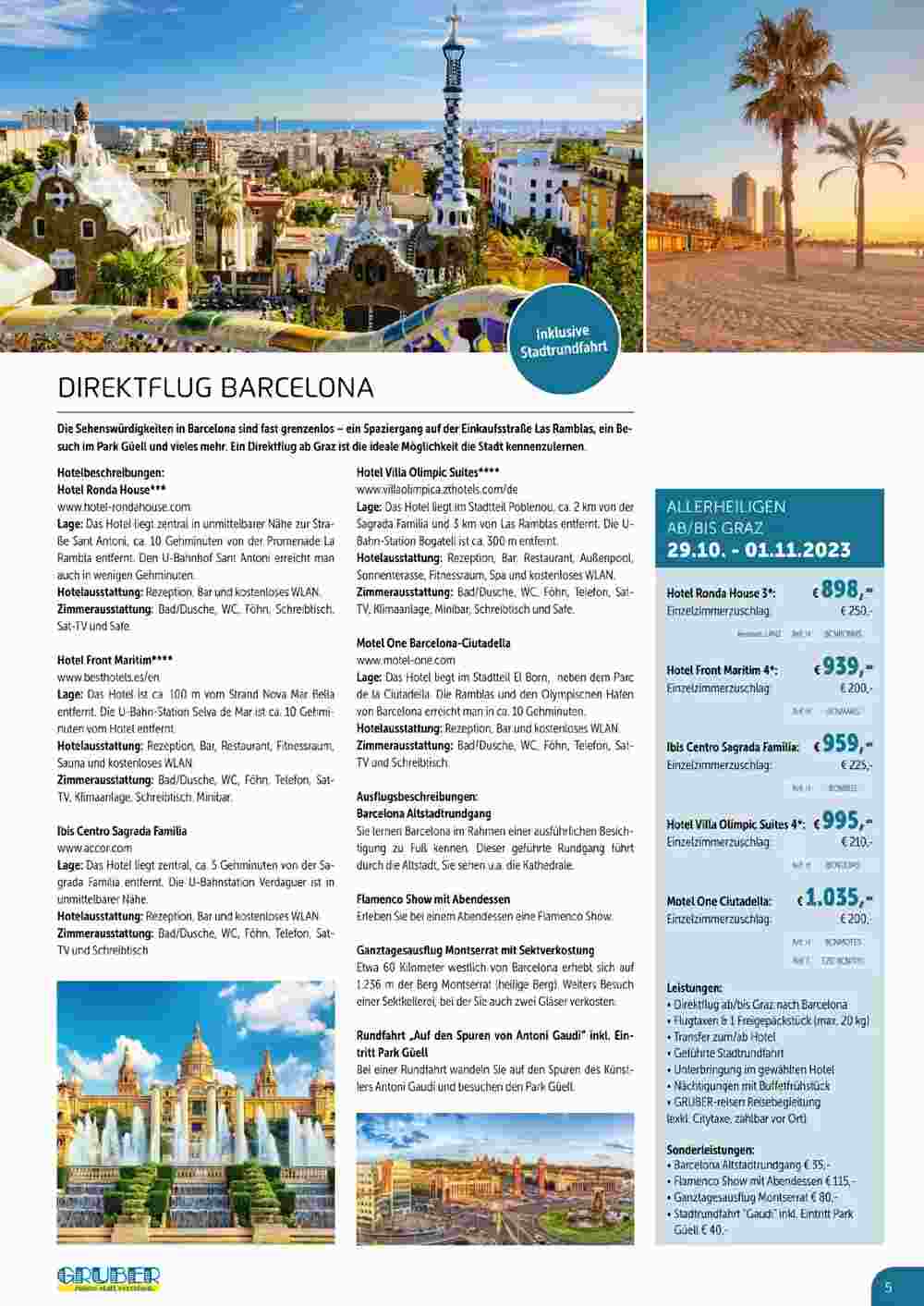 Gruber Reisen Flugblatt (ab 01.09.2023) - Angebote und Prospekt - Seite 5