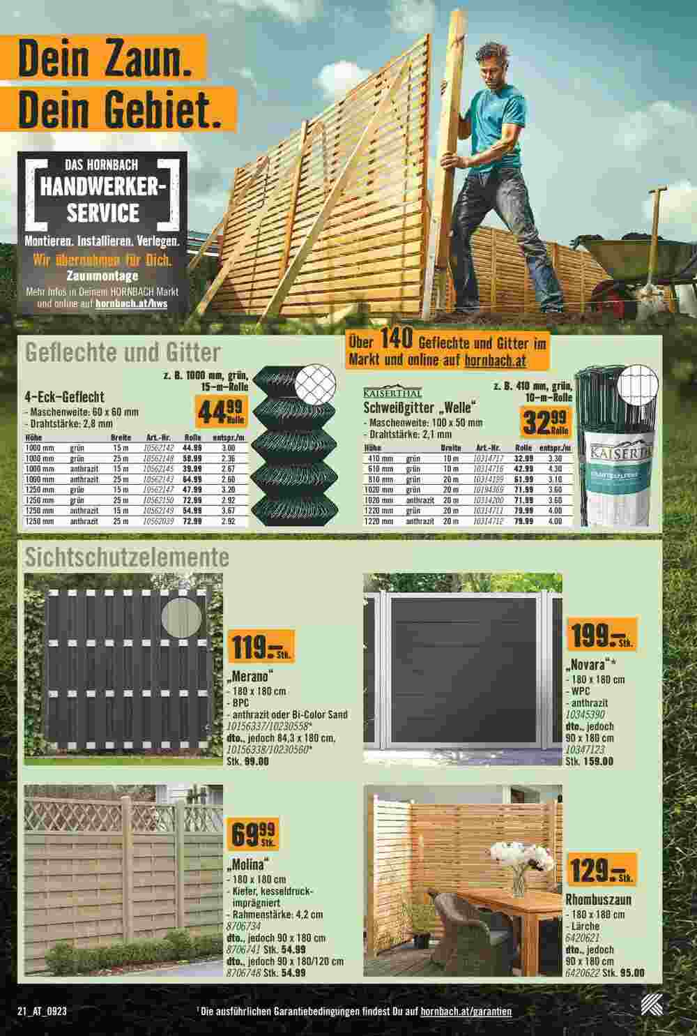 Hornbach Flugblatt (ab 04.09.2023) - Angebote und Prospekt - Seite 21