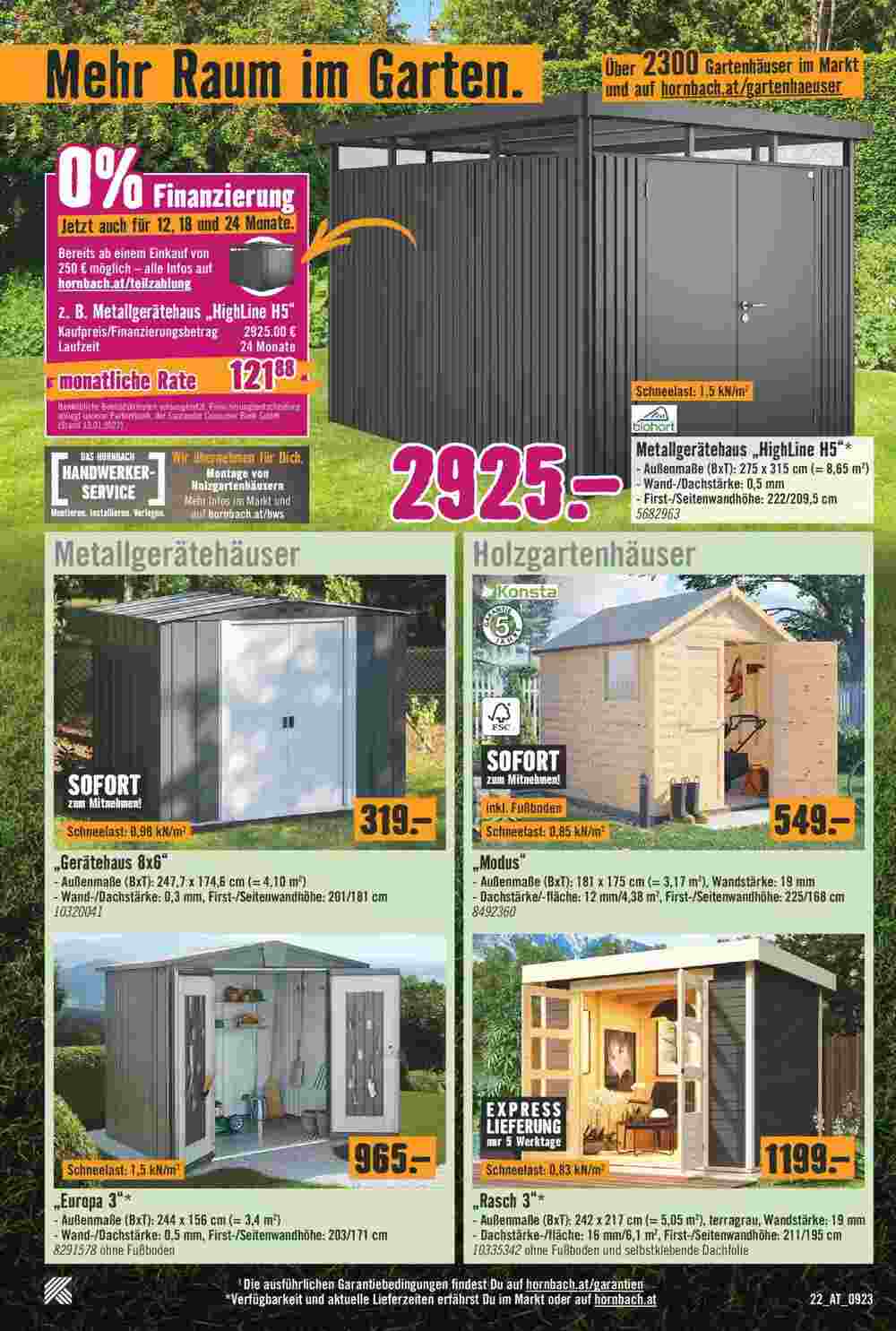 Hornbach Flugblatt (ab 04.09.2023) - Angebote und Prospekt - Seite 22