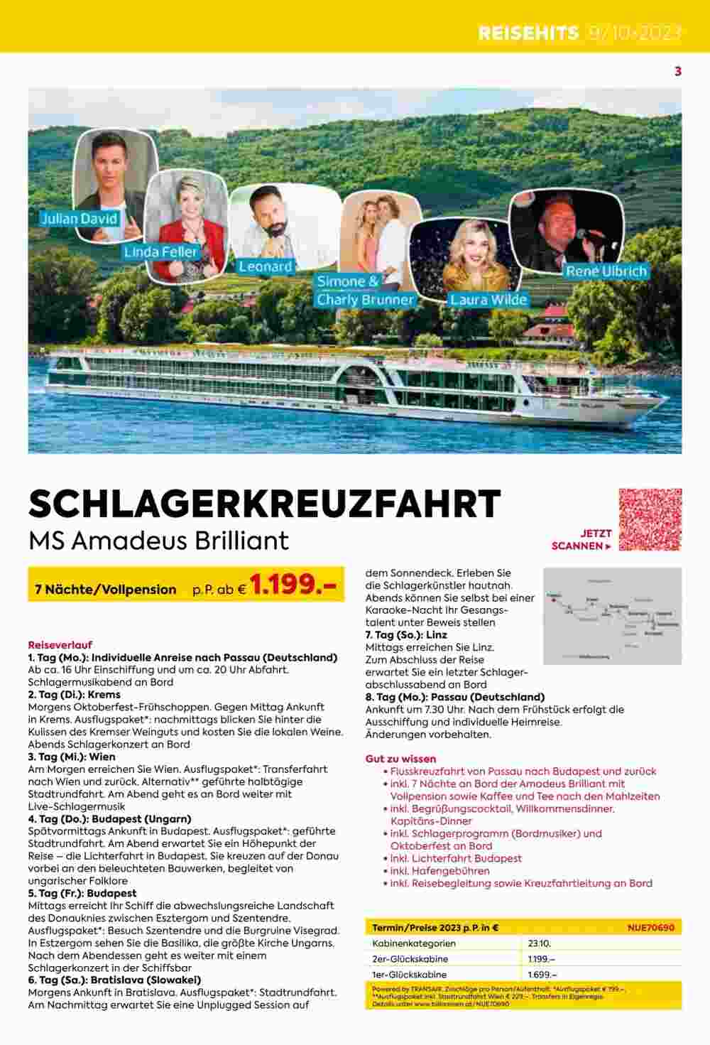 Billa Reisen Flugblatt (ab 07.09.2023) - Angebote und Prospekt - Seite 3