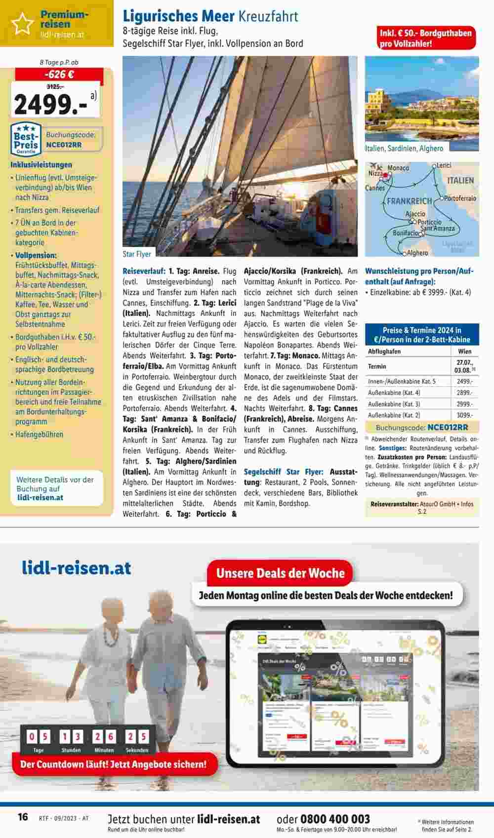 Lidl Reisen Flugblatt (ab 11.09.2023) - Angebote und Prospekt - Seite 16