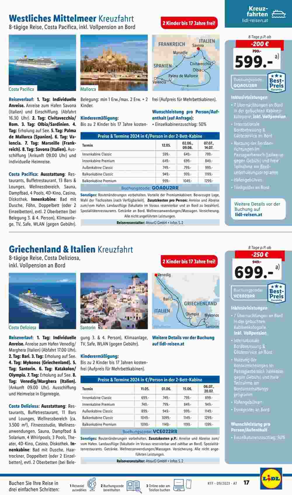 Lidl Reisen Flugblatt (ab 11.09.2023) - Angebote und Prospekt - Seite 17