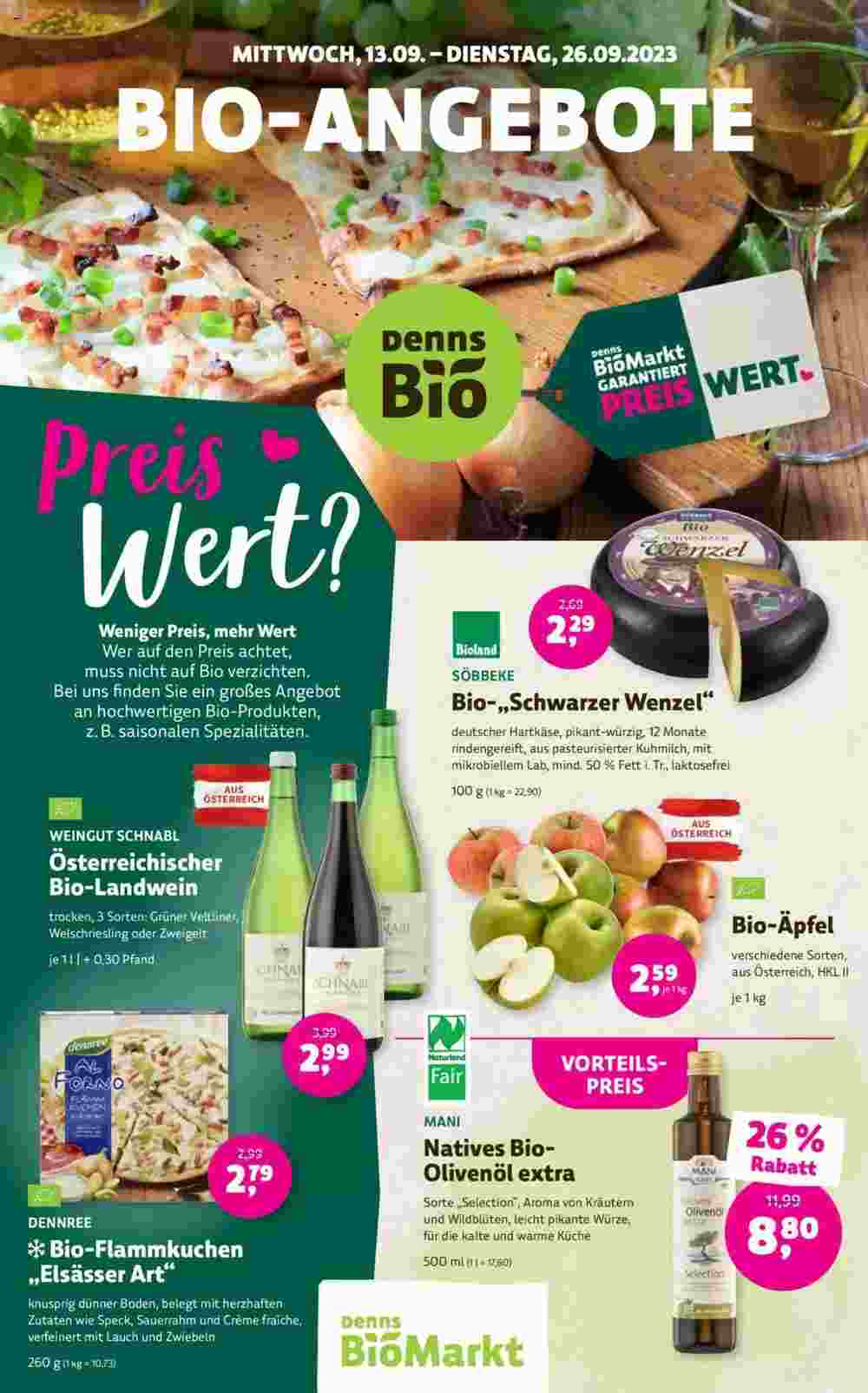 Denn's Biomarkt Flugblatt (ab 13.09.2023) - Angebote und Prospekt - Seite 1