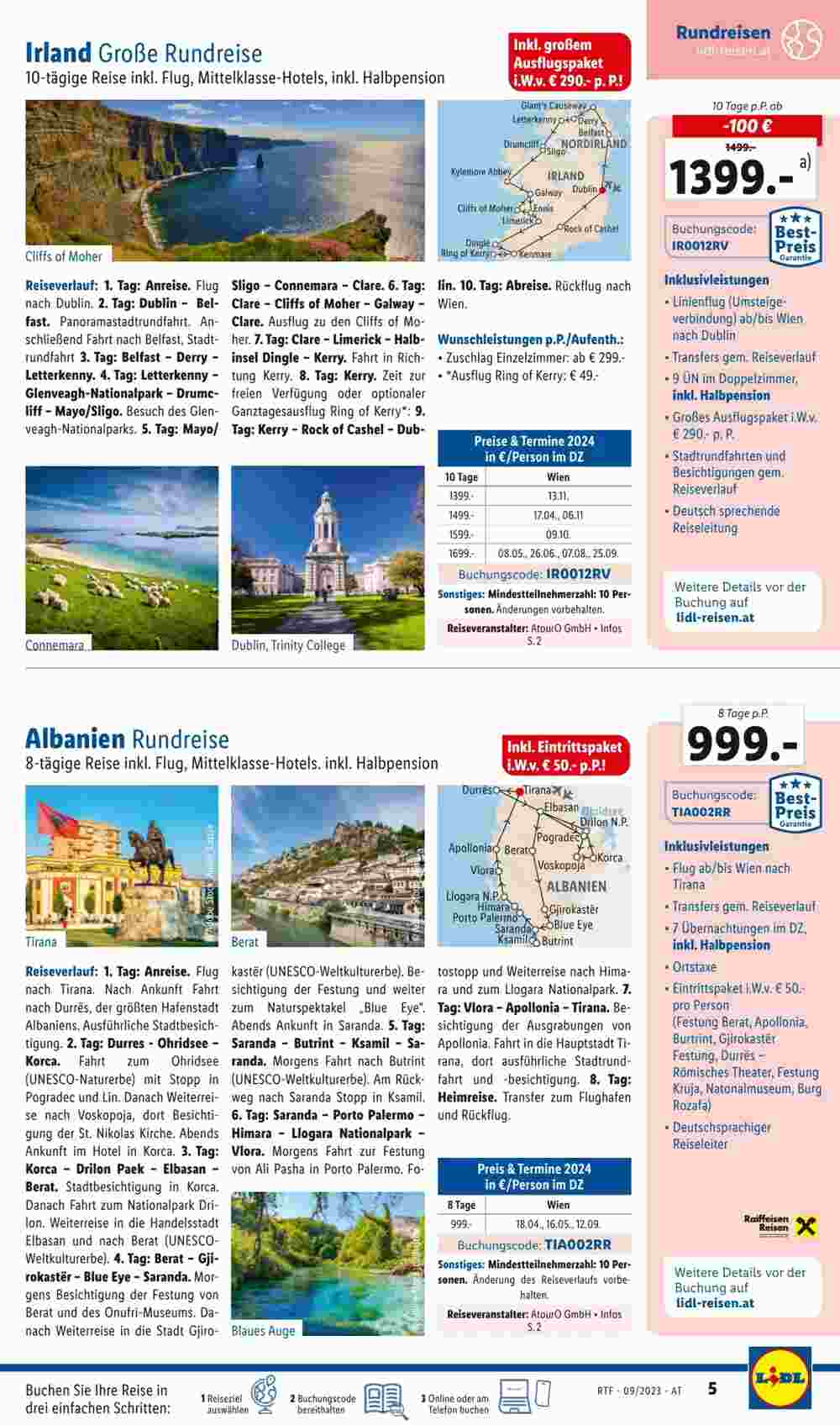 Lidl Reisen Flugblatt (ab 13.09.2023) - Angebote und Prospekt - Seite 5