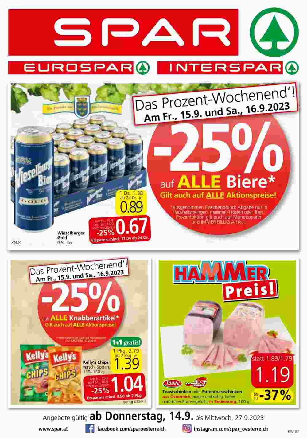 Eurospar Flugblatt (ab 13.09.2023) - Angebote und Prospekt - Seite 1