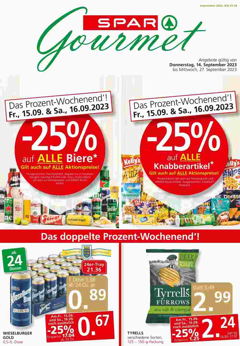 SPAR Gourmet Flugblatt (ab 14.09.2023) - Angebote und Prospekt - Seite 1