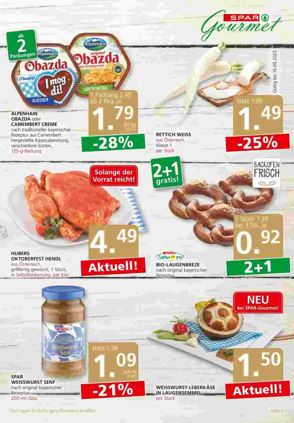 SPAR Gourmet Flugblatt (ab 14.09.2023) - Angebote und Prospekt - Seite 9