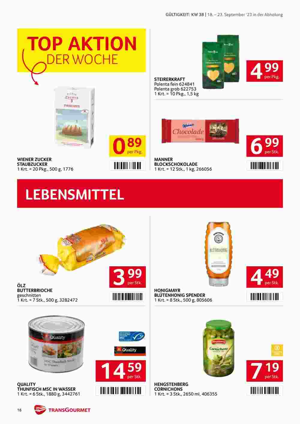 Transgourmet Flugblatt (ab 17.09.2023) - Angebote und Prospekt - Seite 16