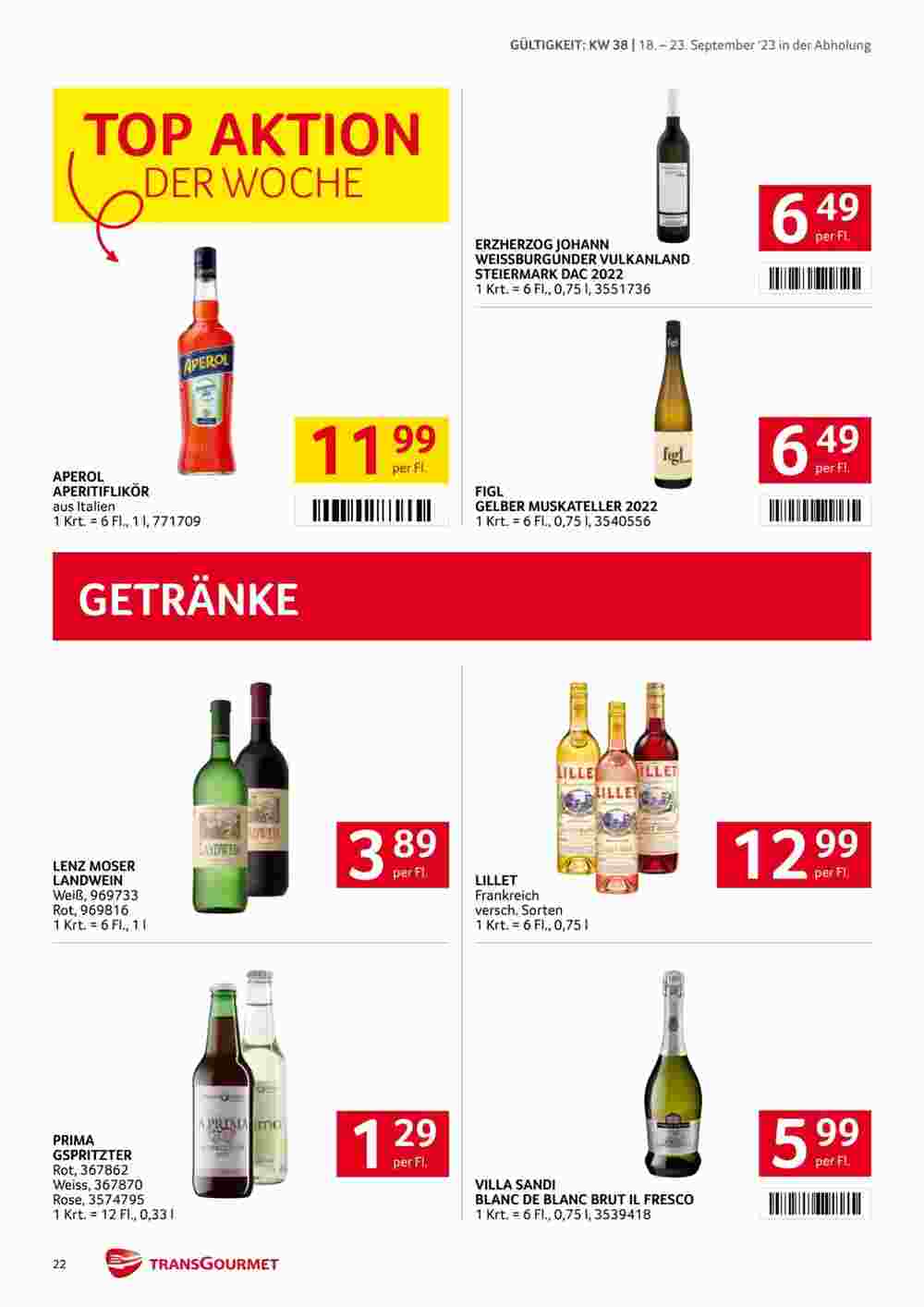 Transgourmet Flugblatt (ab 17.09.2023) - Angebote und Prospekt - Seite 22