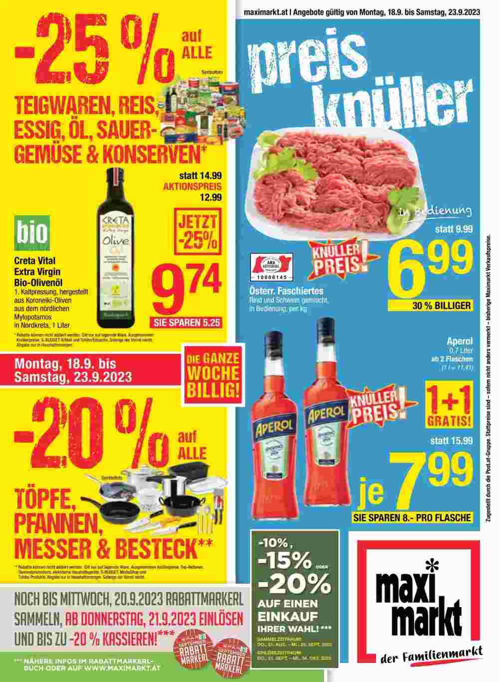 Maximarkt Flugblatt (ab 18.09.2023) - Angebote und Prospekt - Seite 1