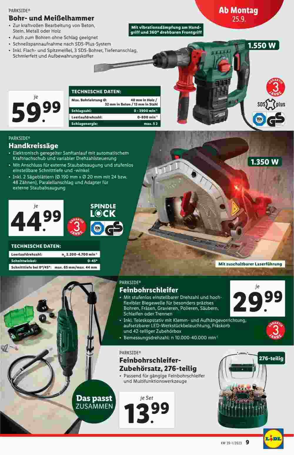 Lidl Flugblatt (ab 19.09.2023) - Angebote und Prospekt - Seite 9