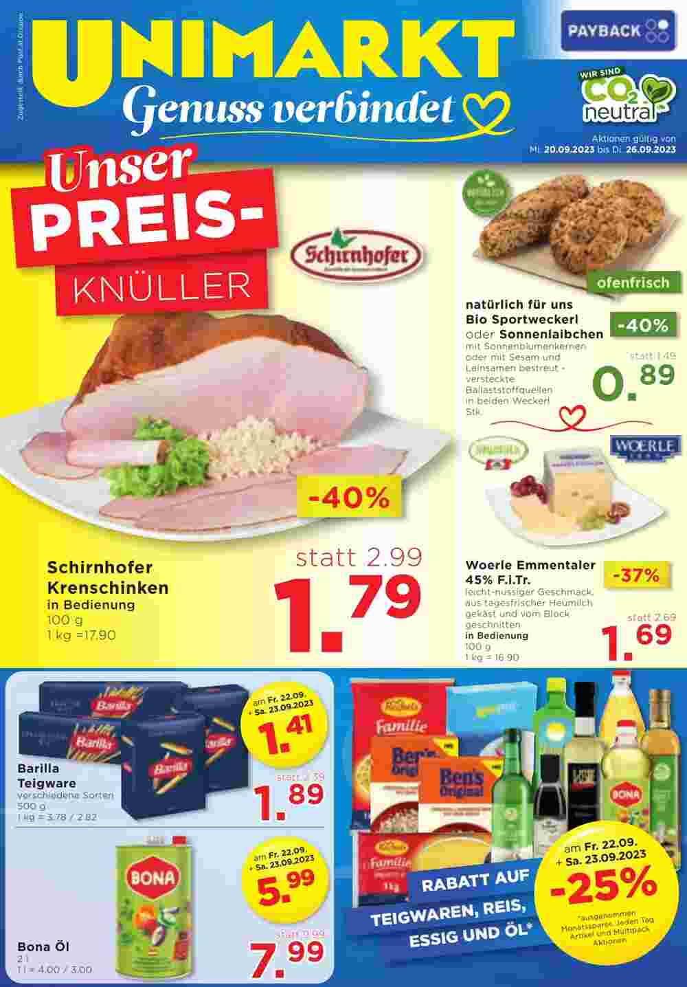 Unimarkt Flugblatt (ab 20.09.2023) - Angebote und Prospekt - Seite 3