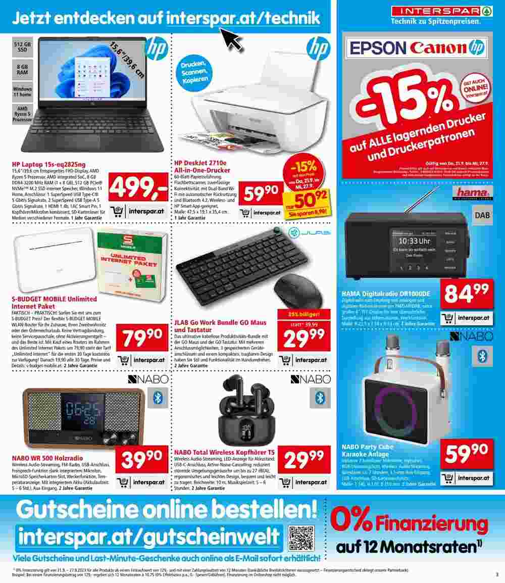 Interspar Flugblatt (ab 21.09.2023) - Angebote und Prospekt - Seite 3