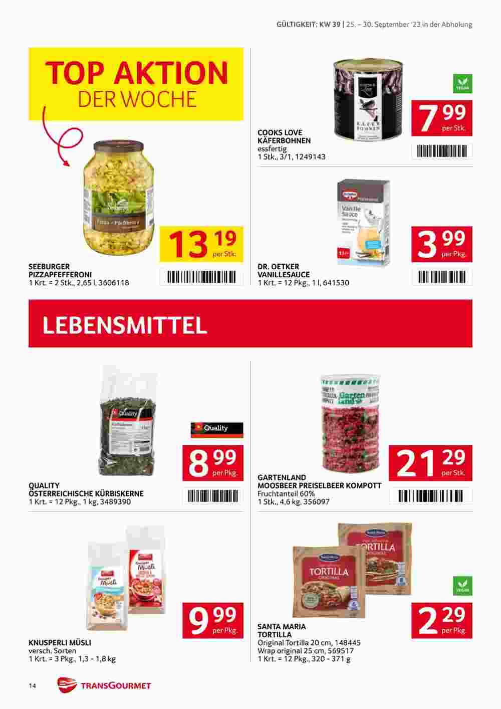 Transgourmet Flugblatt (ab 24.09.2023) - Angebote und Prospekt - Seite 14