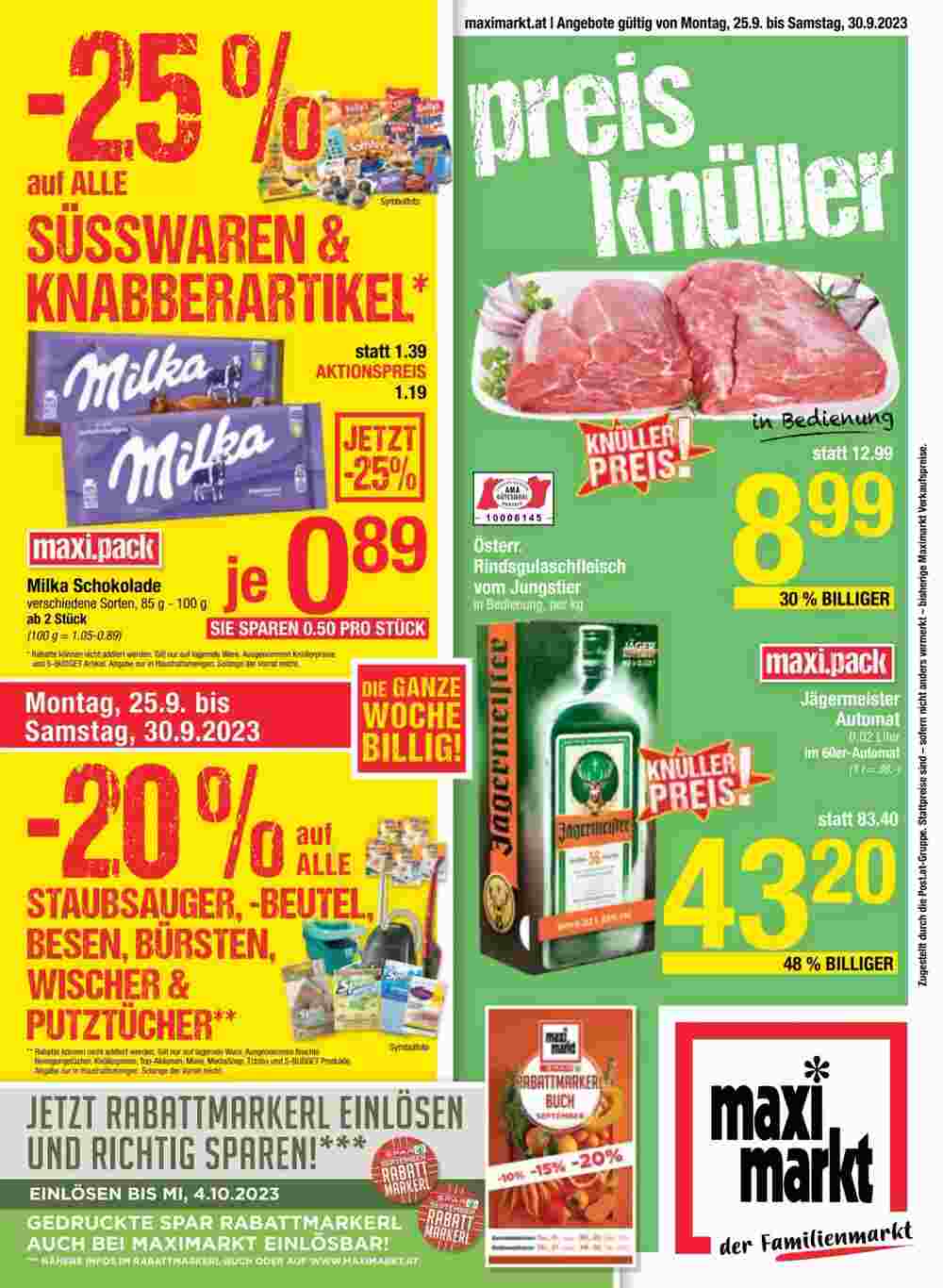 Maximarkt Flugblatt (ab 25.09.2023) - Angebote und Prospekt - Seite 1