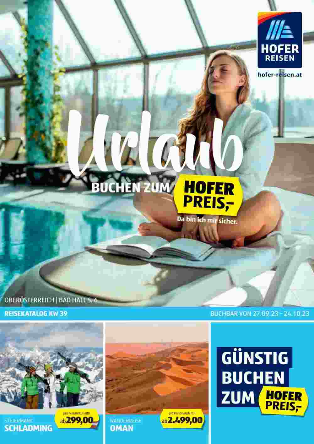 Hofer Reisen Flugblatt (ab 26.09.2023) - Angebote und Prospekt - Seite 1