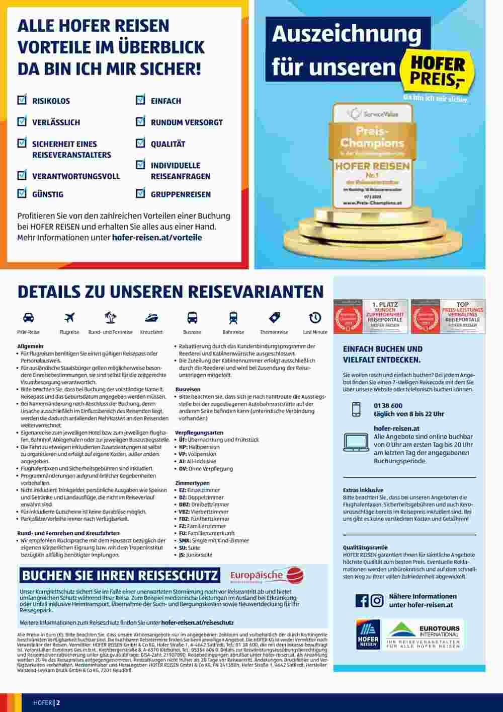 Hofer Reisen Flugblatt (ab 26.09.2023) - Angebote und Prospekt - Seite 2