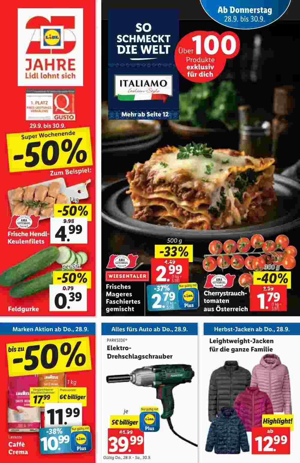 Lidl Flugblatt (ab 27.09.2023) - Angebote und Prospekt - Seite 1