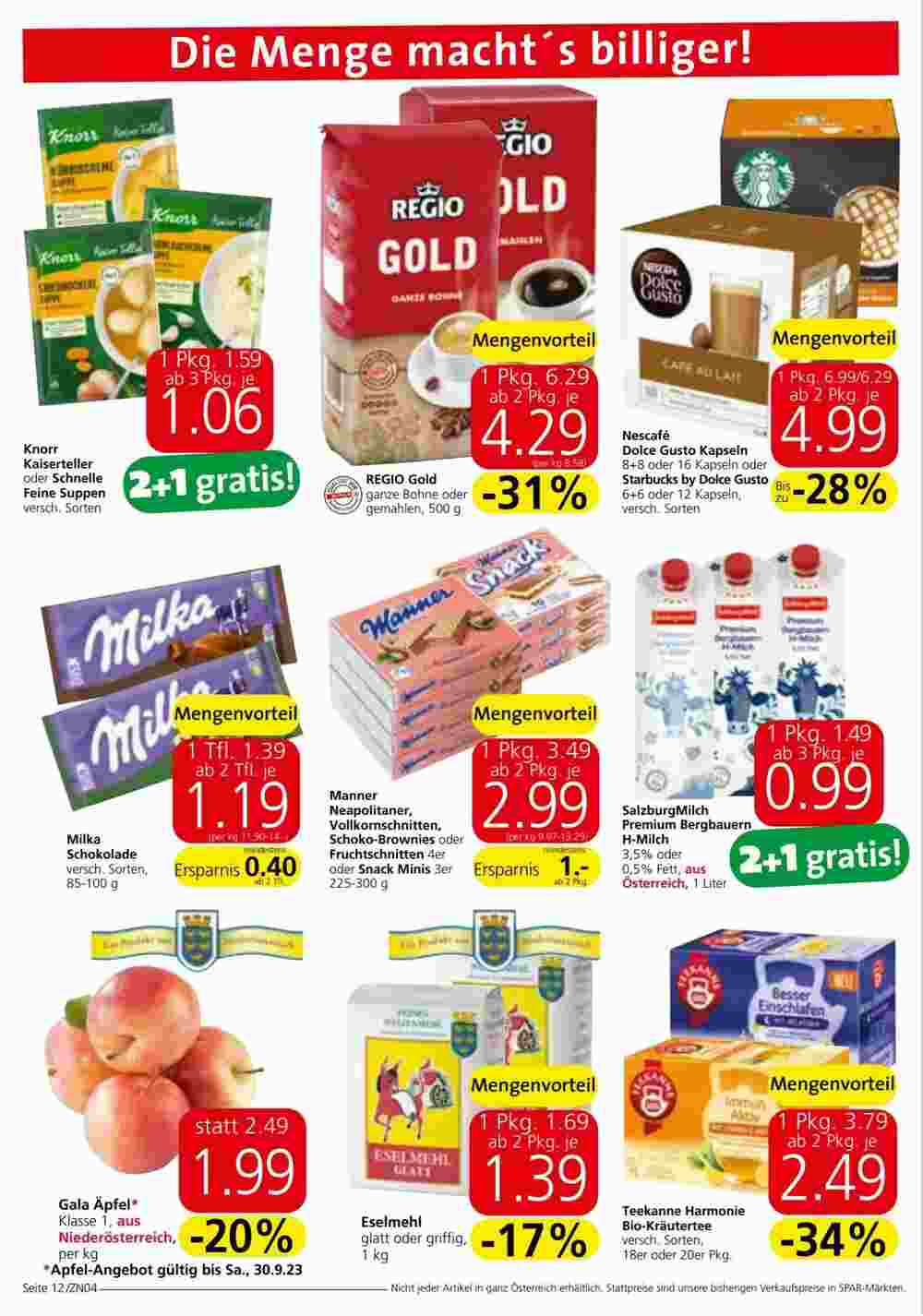 Spar Flugblatt (ab 27.09.2023) - Angebote und Prospekt - Seite 12