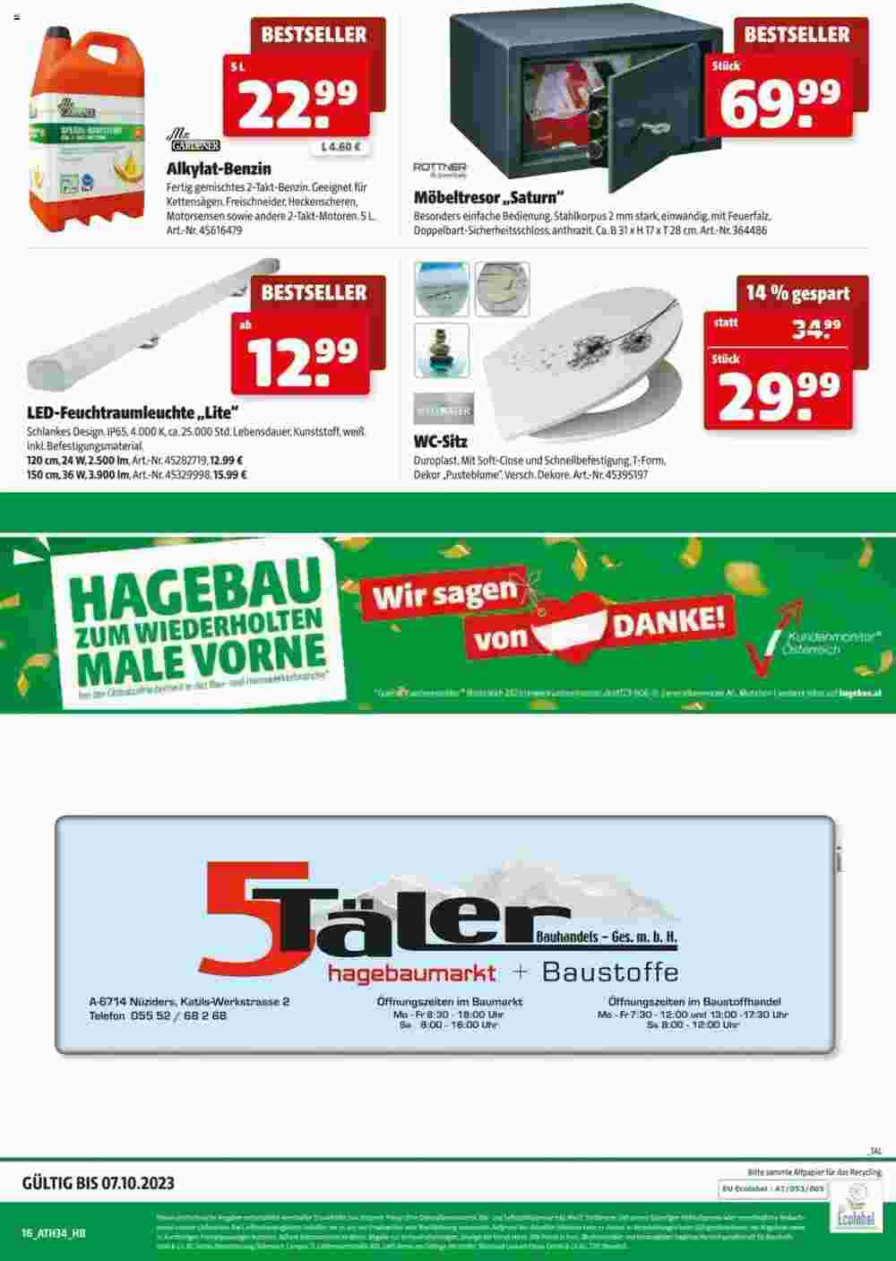 Hagebau Flugblatt (ab 28.09.2023) - Angebote und Prospekt - Seite 16