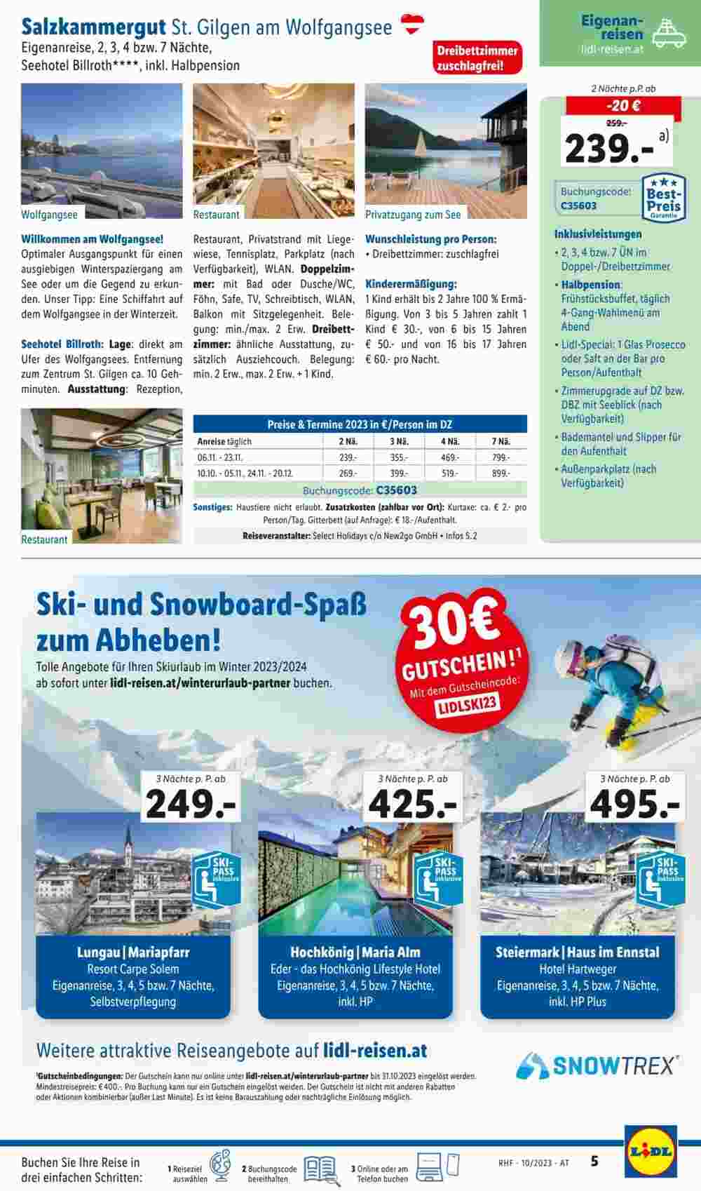 Lidl Reisen Flugblatt (ab 29.09.2023) - Angebote und Prospekt - Seite 5