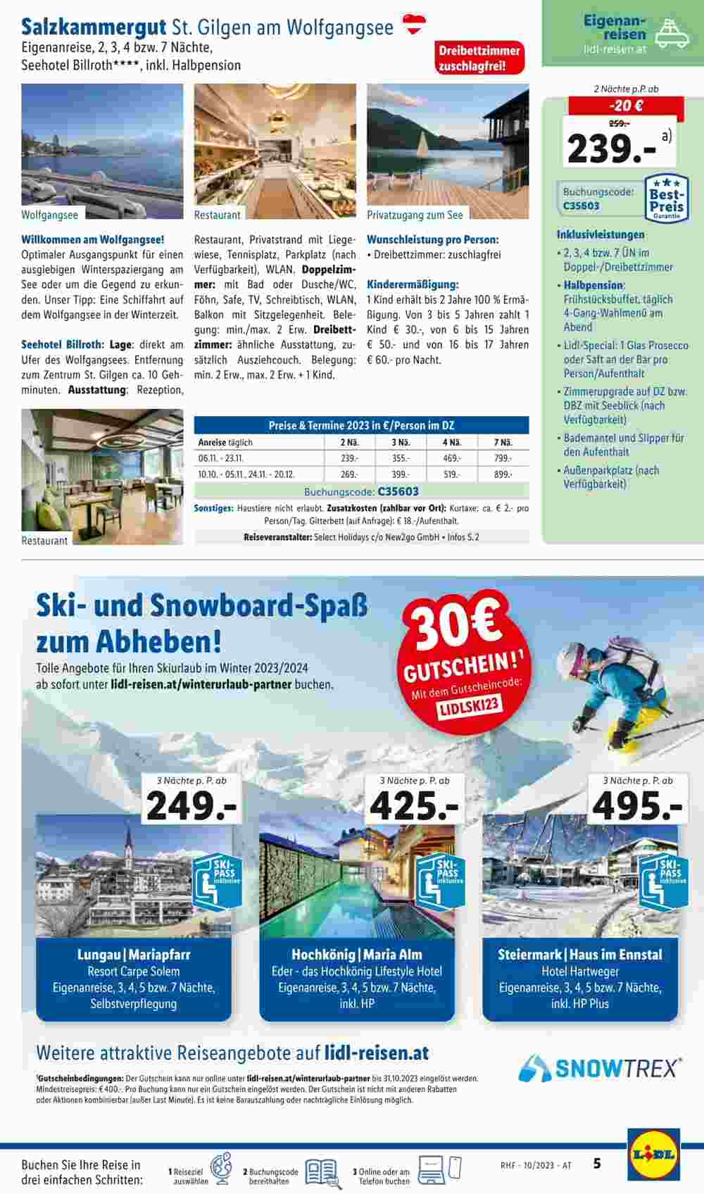 Lidl Reisen Flugblatt (ab 30.09.2023) - Angebote und Prospekt - Seite 5